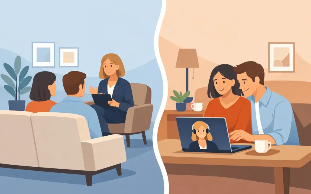 Fysisk eller online parterapi – hvad passer jer?